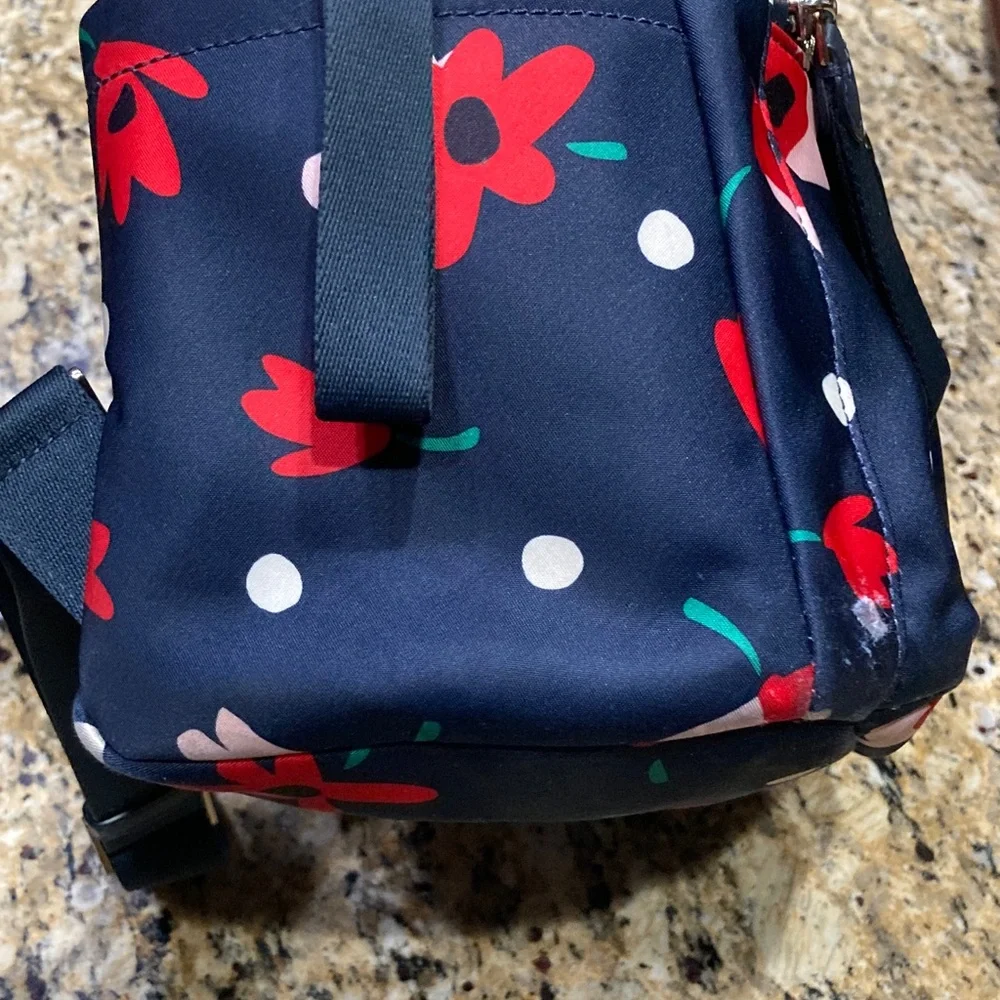 kate spade navy floral polka dot backpack